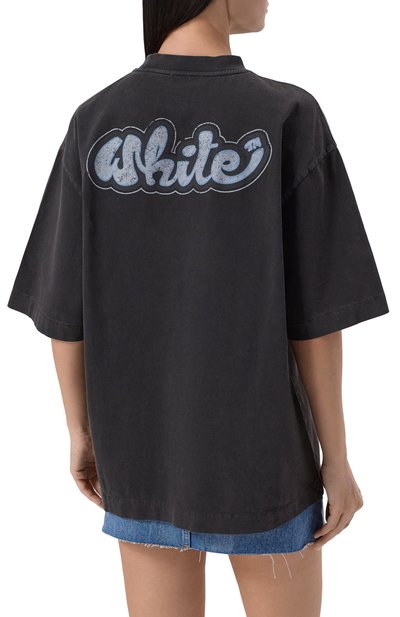 Хлопковая футболка OFF-WHITE черного цвета по цене 49950 руб., арт. 0WAA134S25JER0030742, фото 4 Хлопковая футболка OFF-WHITE, арт. 0WAA134S25JER0030742, фото 4