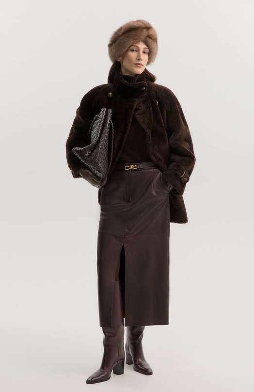 Кожаные сапоги Julia 70 Saint Laurent 818207/AAEHR Бордовый  818207/AAEHR Фото 7