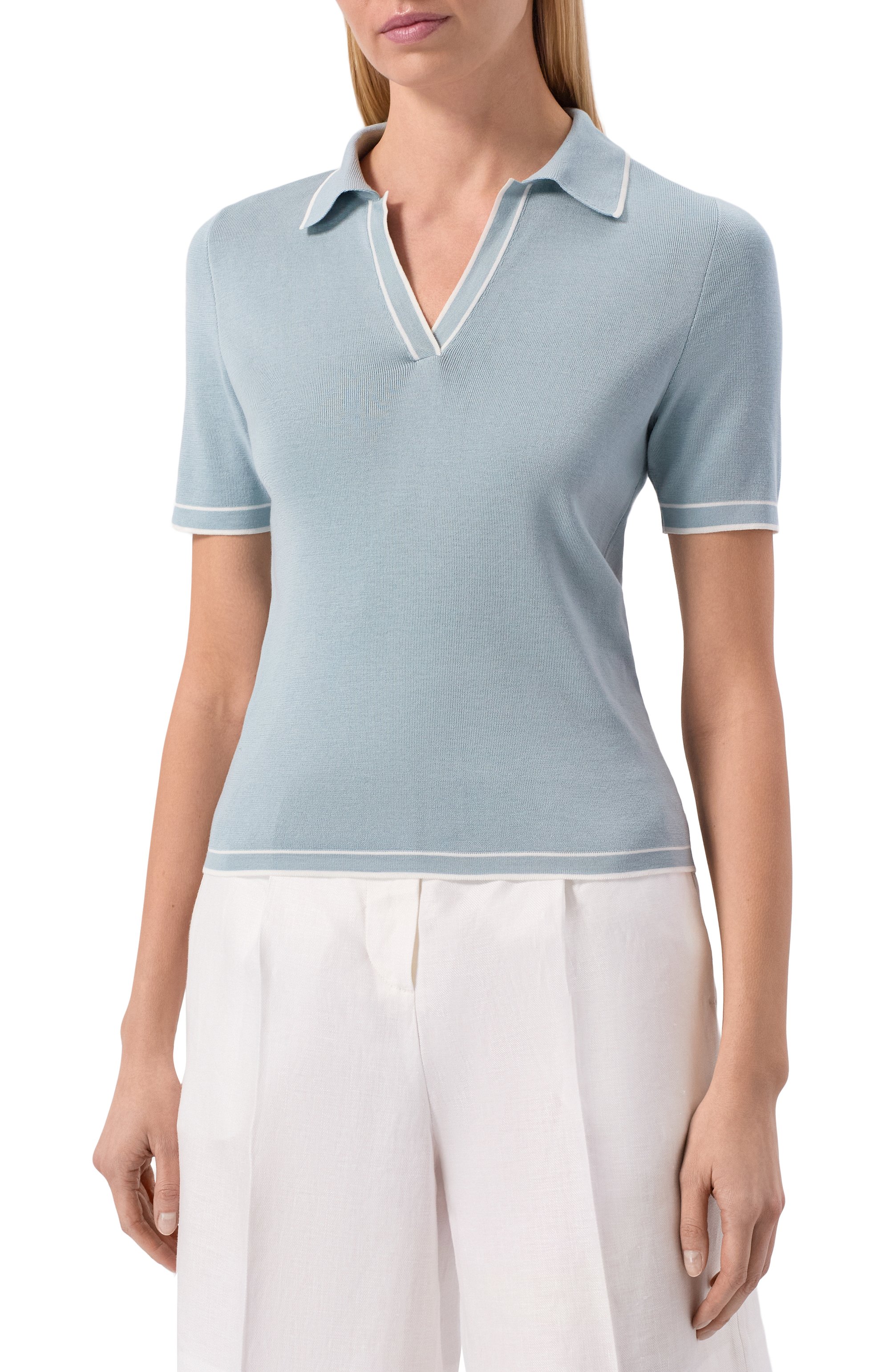 Поло из шелка и хлопка  MVST, арт. M26.2PW.K223-SS/Y201, фото 3