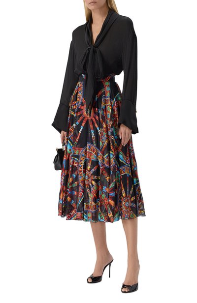 Юбка из вискозы и шелка DOLCE & GABBANA разноцветного цвета по цене 336500 руб., арт. F4CS0T/FSTB5, фото 2 Юбка из вискозы и шелка DOLCE & GABBANA, арт. F4CS0T/FSTB5, фото 2