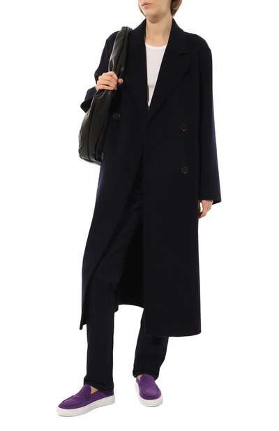 Замшевые слипоны DOUCAL'S фиолетового цвета по цене 39000 руб., арт. DD8547RIBEUZ229IL17, фото 2 Замшевые слипоны DOUCAL'S, арт. DD8547RIBEUZ229IL17, фото 2