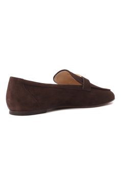 Женские замшевые лоферы TOD’S темно-коричневого цвета, арт. XXW79A0GG90/HR0 | Фото 5 (Материал внутренний: Натуральная кожа; Материал внешний: Натуральная кожа, Замша; Каблук высота: Низкий; Драгоценные камни: Проставлено; Материал сплава: Проставлено; Подошва: Плоская)