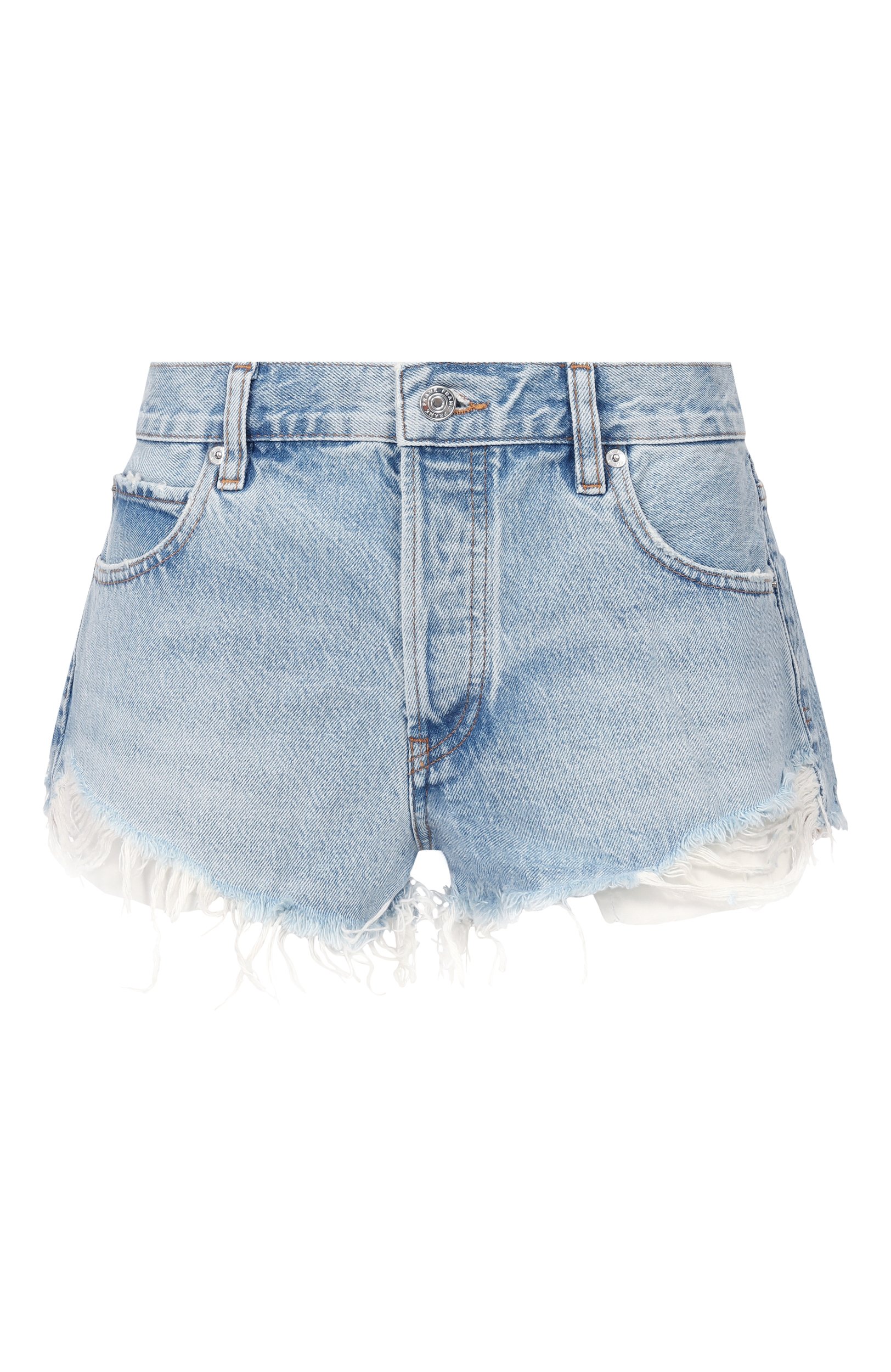 Джинсовые шорты the grunge FRAME DENIM голубого цвета по цене 39400 руб., арт. 4033GR210/THE GRUNGE HANG SH0RT, фото 1 Джинсовые шорты the grunge FRAME DENIM, арт. 4033GR210/THE GRUNGE HANG SH0RT, фото 1
