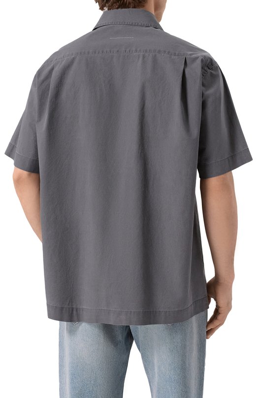 Хлопковая рубашка MM6 SH0DR0008/M35741 Серый  SH0DR0008/M35741 Фото 4