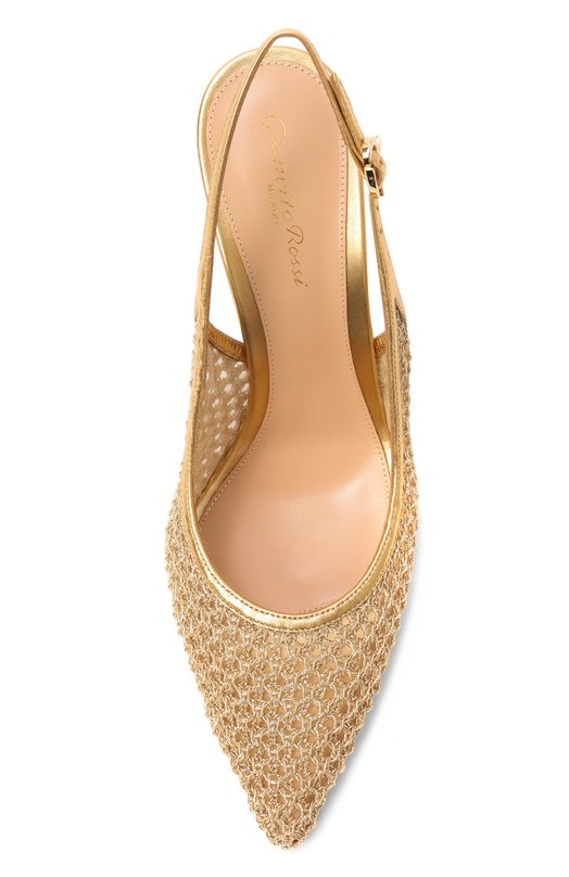 Комбинированные туфли Nikki 95 Gianvito Rossi G95628.95RIC.INKMEKM Золотой  G95628.95RIC.INKMEKM Фото 6