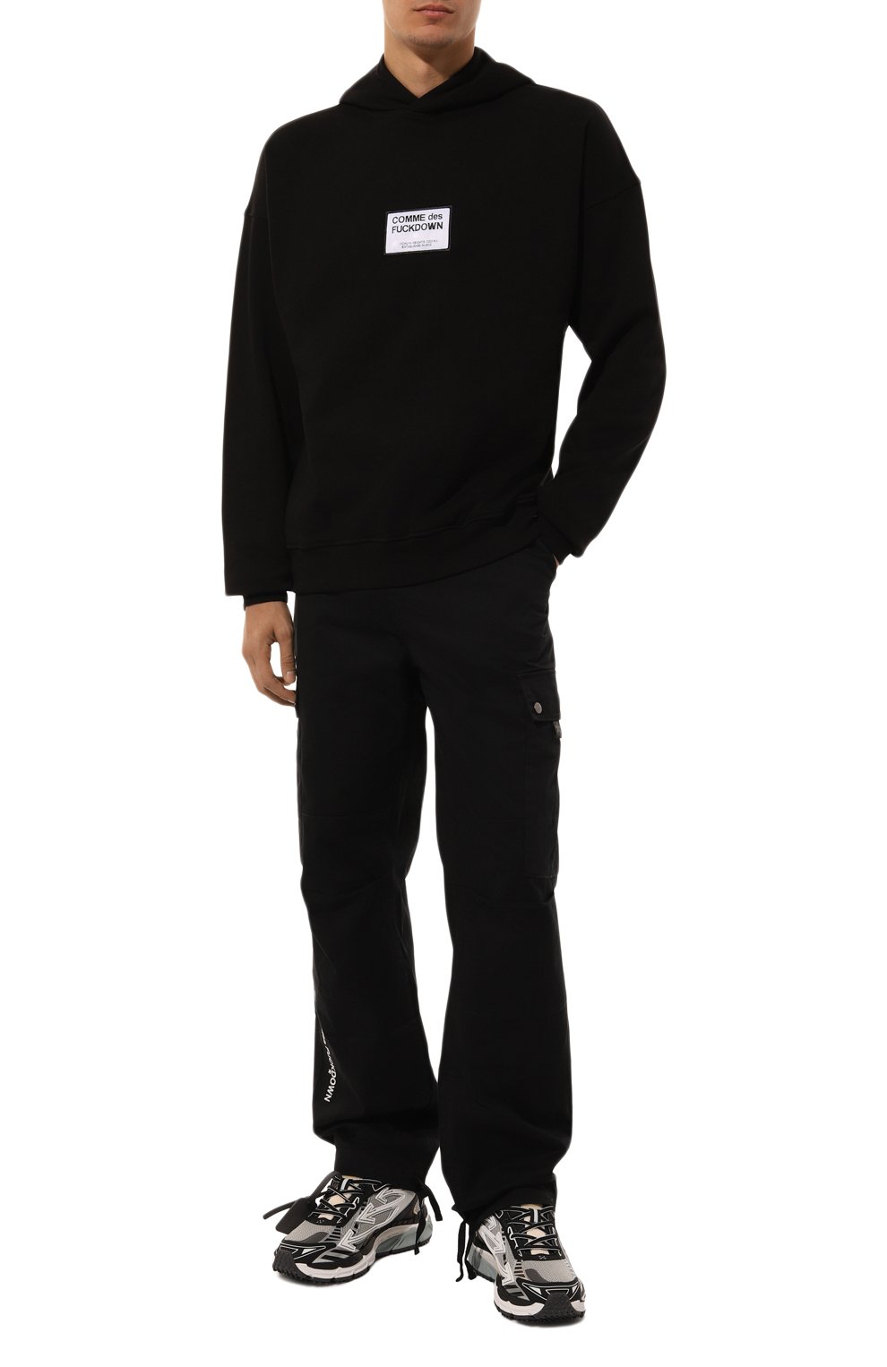 Хлопковое худи COMME DES FUCKDOWN черного цвета по цене 13250 руб., арт. CFABM01451, фото 2 Хлопковое худи COMME DES FUCKDOWN, арт. CFABM01451, фото 2