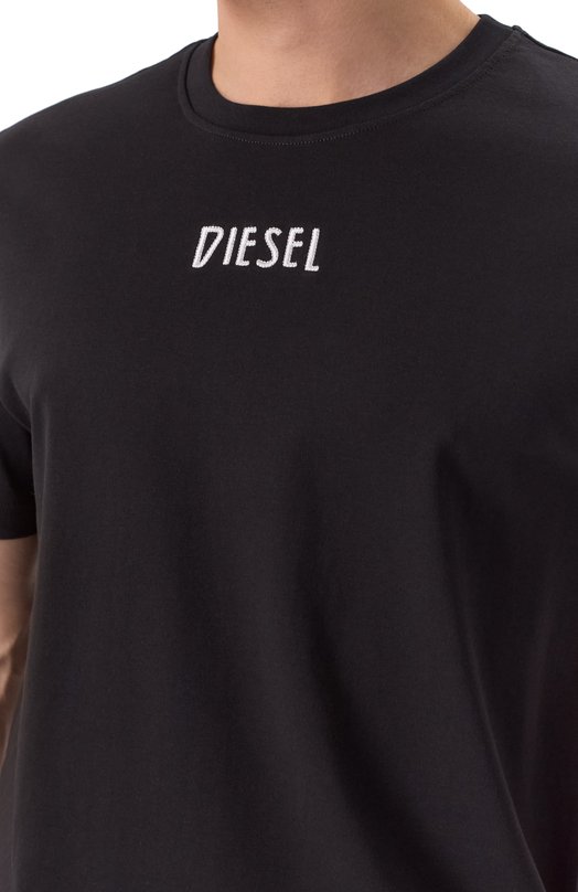 Хлопковая футболка Diesel A18640/0AIJU Чёрный  A18640/0AIJU Фото 5
