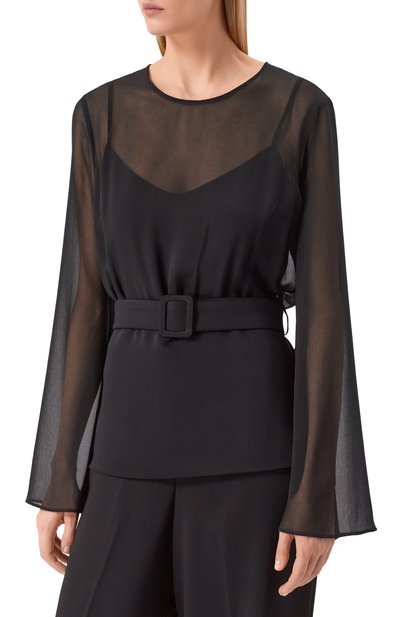 Блузка P.A.R.O.S.H. черного цвета по цене 62100 руб., арт. D313334/PANTY26, фото 3 Блузка P.A.R.O.S.H., арт. D313334/PANTY26, фото 3