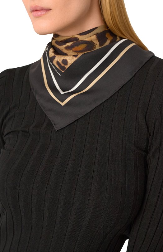 Шелковый платок Dolce & Gabbana FN090R/GDCUV Леопардовый  FN090R/GDCUV Фото 2