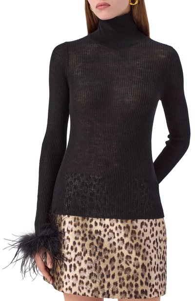 Шерстяная водолазка BLUMARINE черного цвета по цене 76850 руб., арт. 2M647A, фото 3 Шерстяная водолазка BLUMARINE, арт. 2M647A, фото 3