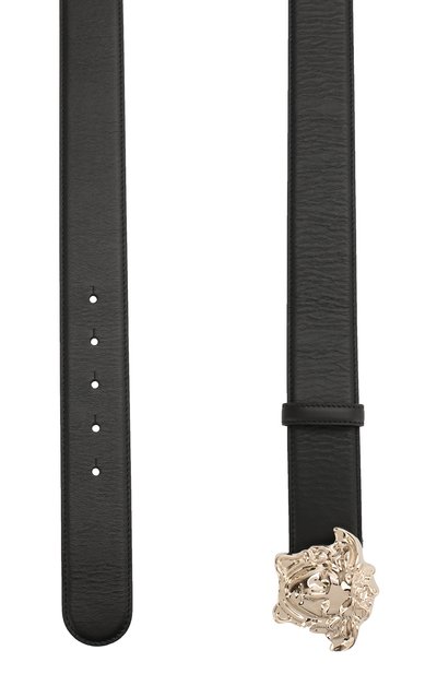 Кожаный ремень с фигурной пряжкой medusa VERSACE черного цвета по цене 48650 руб., арт. DCDD259/DVT2, фото 2 Кожаный ремень с фигурной пряжкой medusa VERSACE, арт. DCDD259/DVT2, фото 2