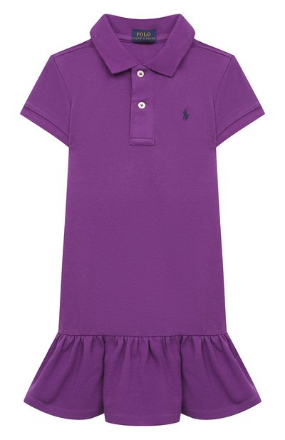 Хлопковое платье POLO RALPH LAUREN фиолетового цвета по цене 9610 руб., арт. 311812021, фото 1 Хлопковое платье POLO RALPH LAUREN, арт. 311812021, фото 1