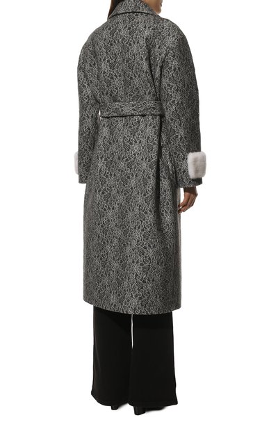 Шерстяное пальто SEVEN LAB серого цвета по цене 38850 руб., арт. CABM lace grey, фото 4 Шерстяное пальто SEVEN LAB, арт. CABM lace grey, фото 4