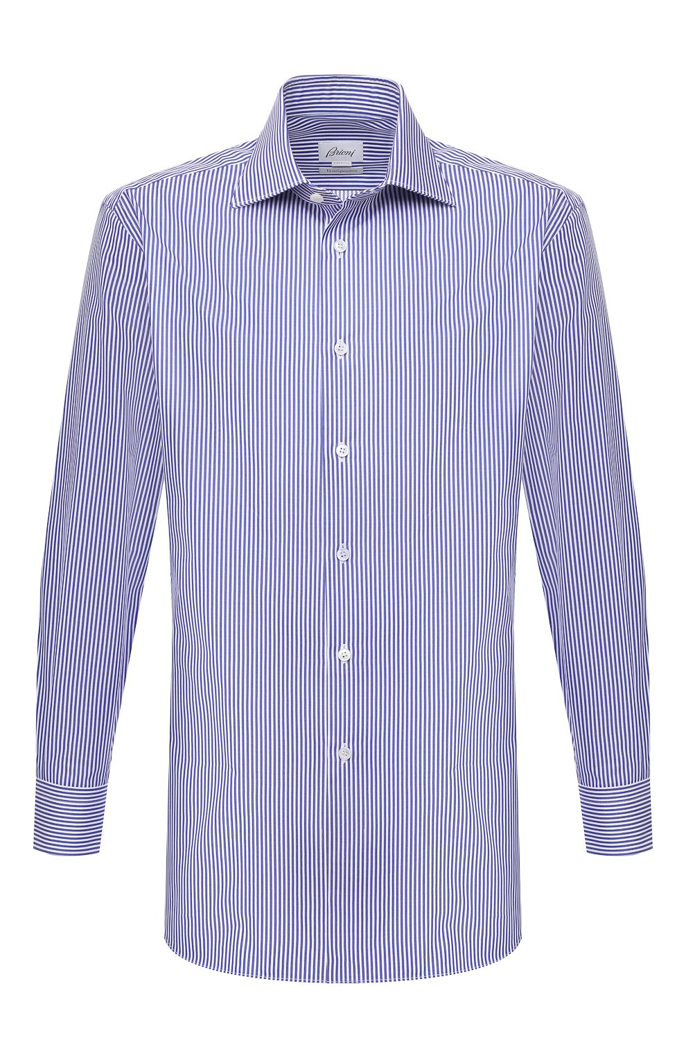 Хлопковая сорочка BRIONI синего цвета по цене 59350 руб., арт. RCA10N/P004T, фото 1 Хлопковая сорочка BRIONI, арт. RCA10N/P004T, фото 1