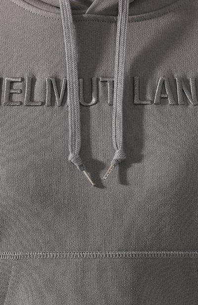 Хлопковое худи HELMUT LANG серого цвета по цене 37750 руб., арт. J07DW503, фото 5 Хлопковое худи HELMUT LANG, арт. J07DW503, фото 5