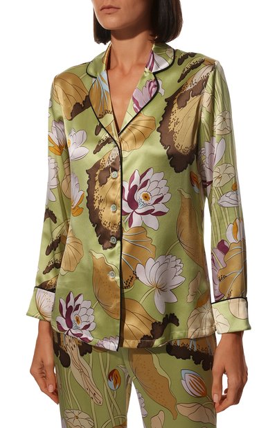 Шелковая пижама OLIVIA VON HALLE салатового цвета по цене 69950 руб., арт. AW2111, фото 3 Шелковая пижама OLIVIA VON HALLE, арт. AW2111, фото 3