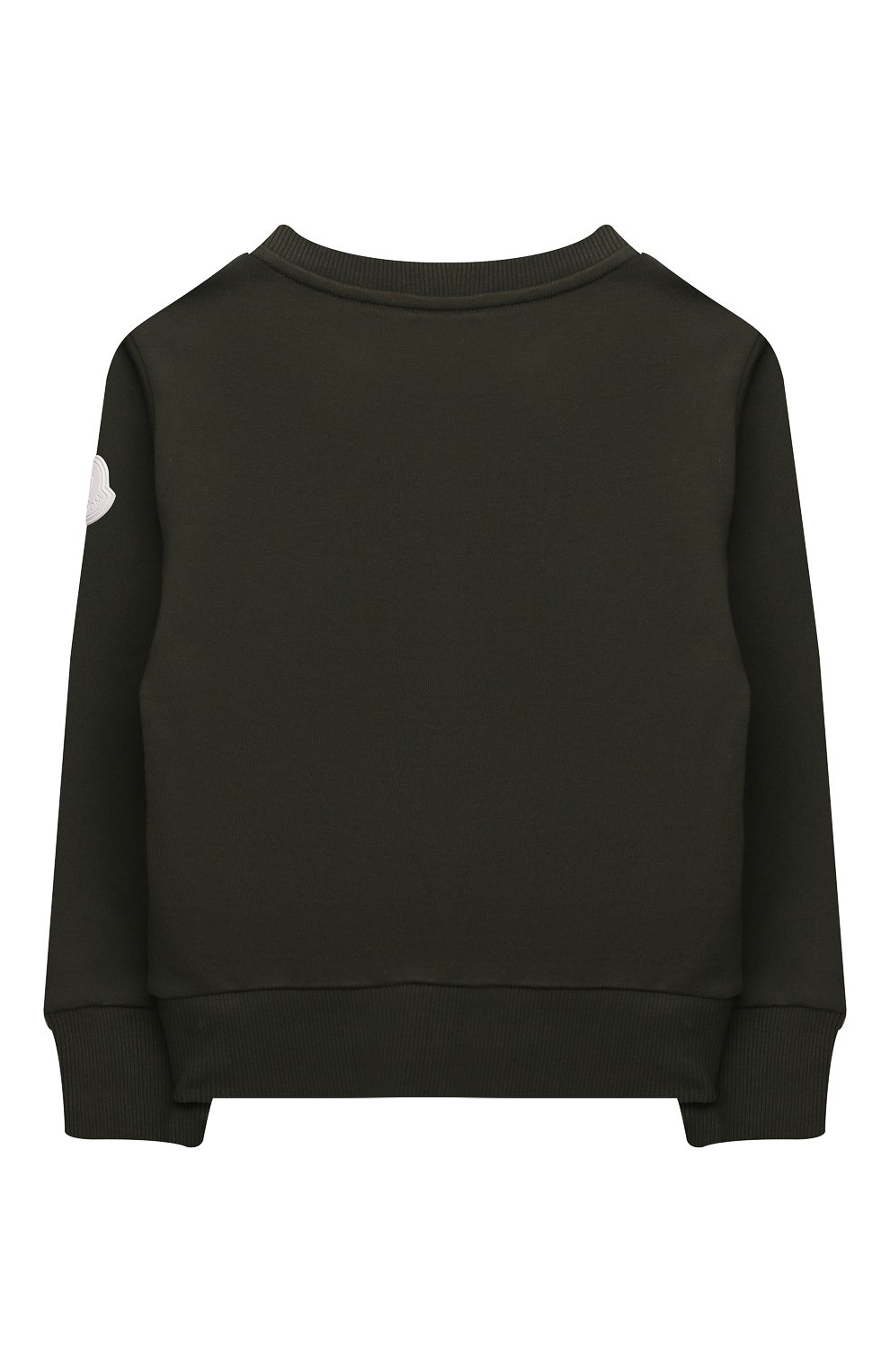 Хлопковый свитшот MONCLER хаки цвета по цене 23450 руб., арт. G1-954-8G761-20-809AG/8-10A, фото 2 Хлопковый свитшот MONCLER, арт. G1-954-8G761-20-809AG/8-10A, фото 2