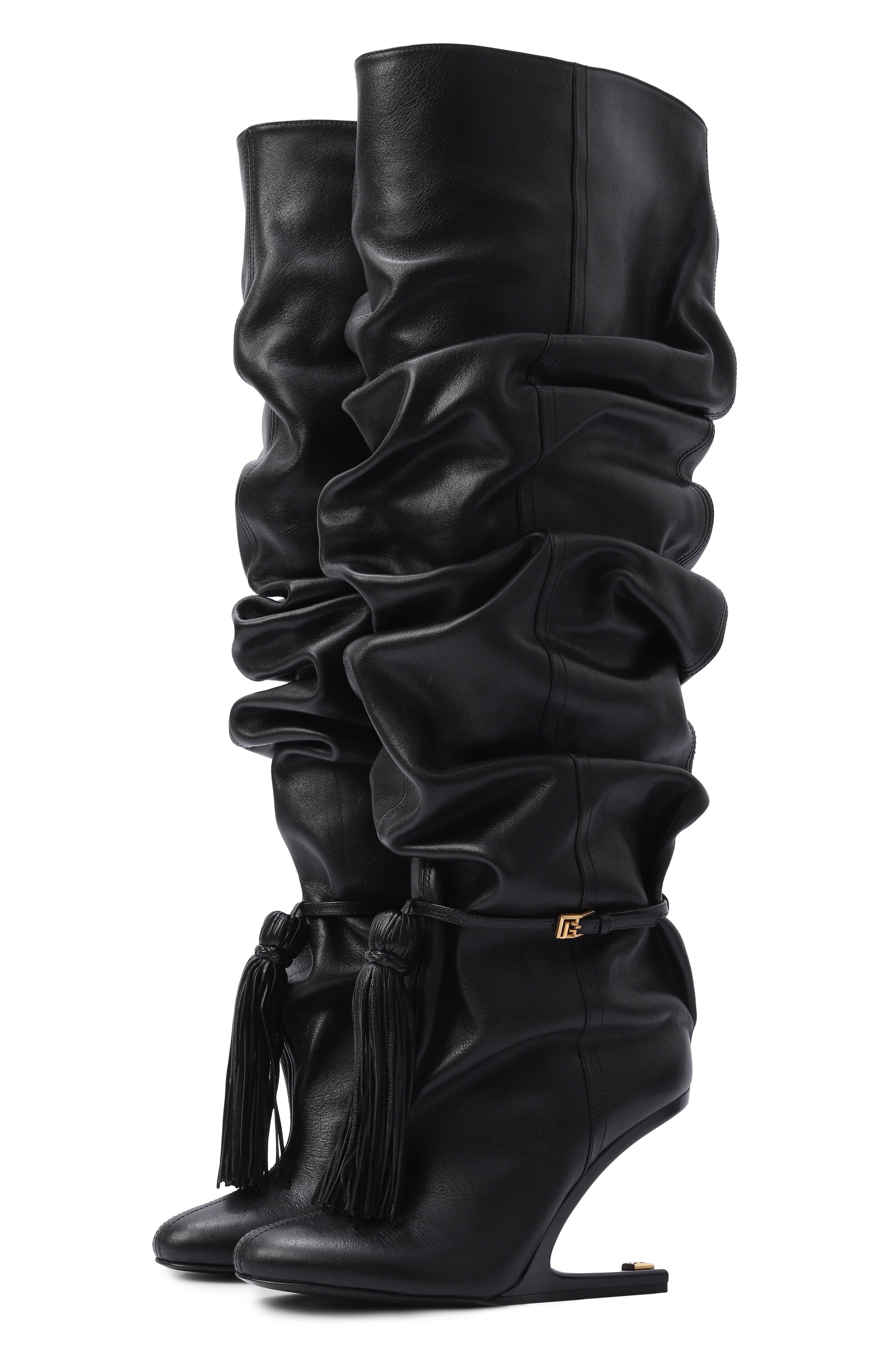 Кожаные сапоги no wedge 95 BALMAIN, арт. HN1TB288/LSDX, фото 1