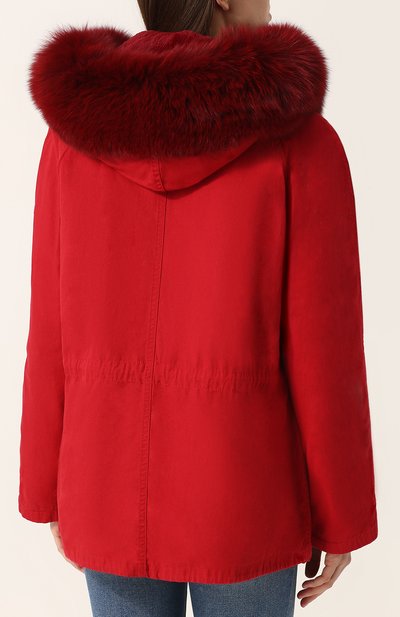 Укороченная парка с капюшоном и подстежкой из меха кролика YS ARMY PARIS, арт. 7WFM01172F03X, фото 4