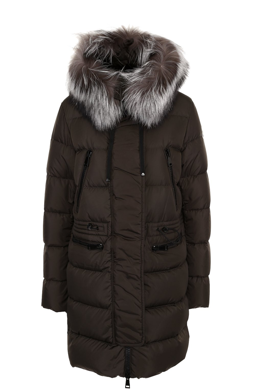 Приталенный стеганый пуховик с меховой отделкой капюшона MONCLER, арт. C2-093-49885-25-54155, фото 1