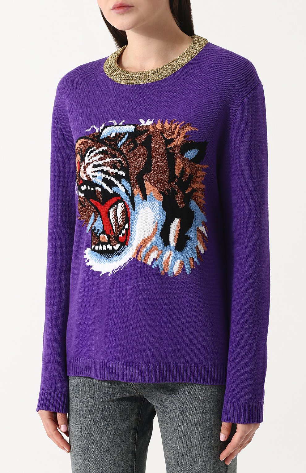 Шерстяной пуловер с круглым вырезом и вышивкой GUCCI, арт. 503897/X9P23, фото 3