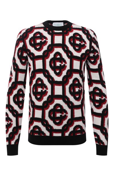 Шерстяной свитер CASABLANCA, арт. MF21-KW-097 0FF WHITE, фото 1