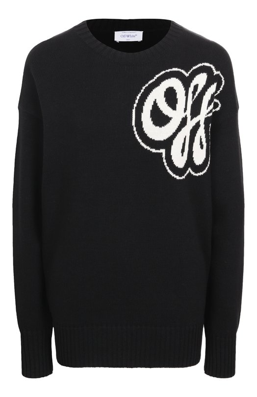 Свитер из хлопка и кашемира Off-White 0WHE109S25KNI001 Чёрный 0WHE109S25KNI001