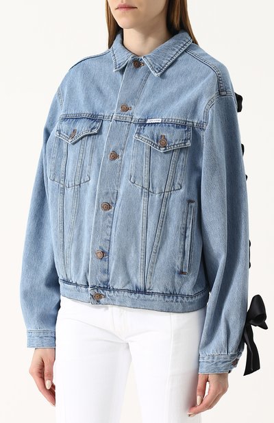 Джинсовая куртка свободного кроя со шнуровкой FORTE DEI MARMI COUTURE, арт. FC1-SS18-105BIS, фото 3