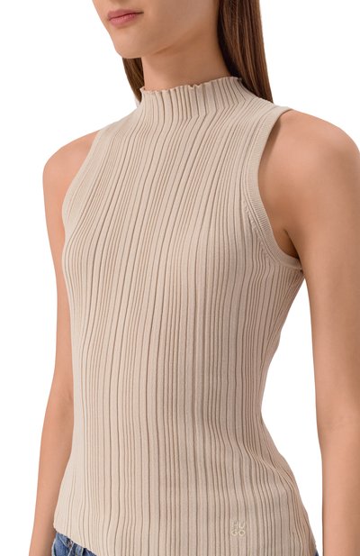 Топ из вискозы HUGO бежевого цвета по цене 16500 руб., арт. 50542597, фото 5 Топ из вискозы HUGO, арт. 50542597, фото 5