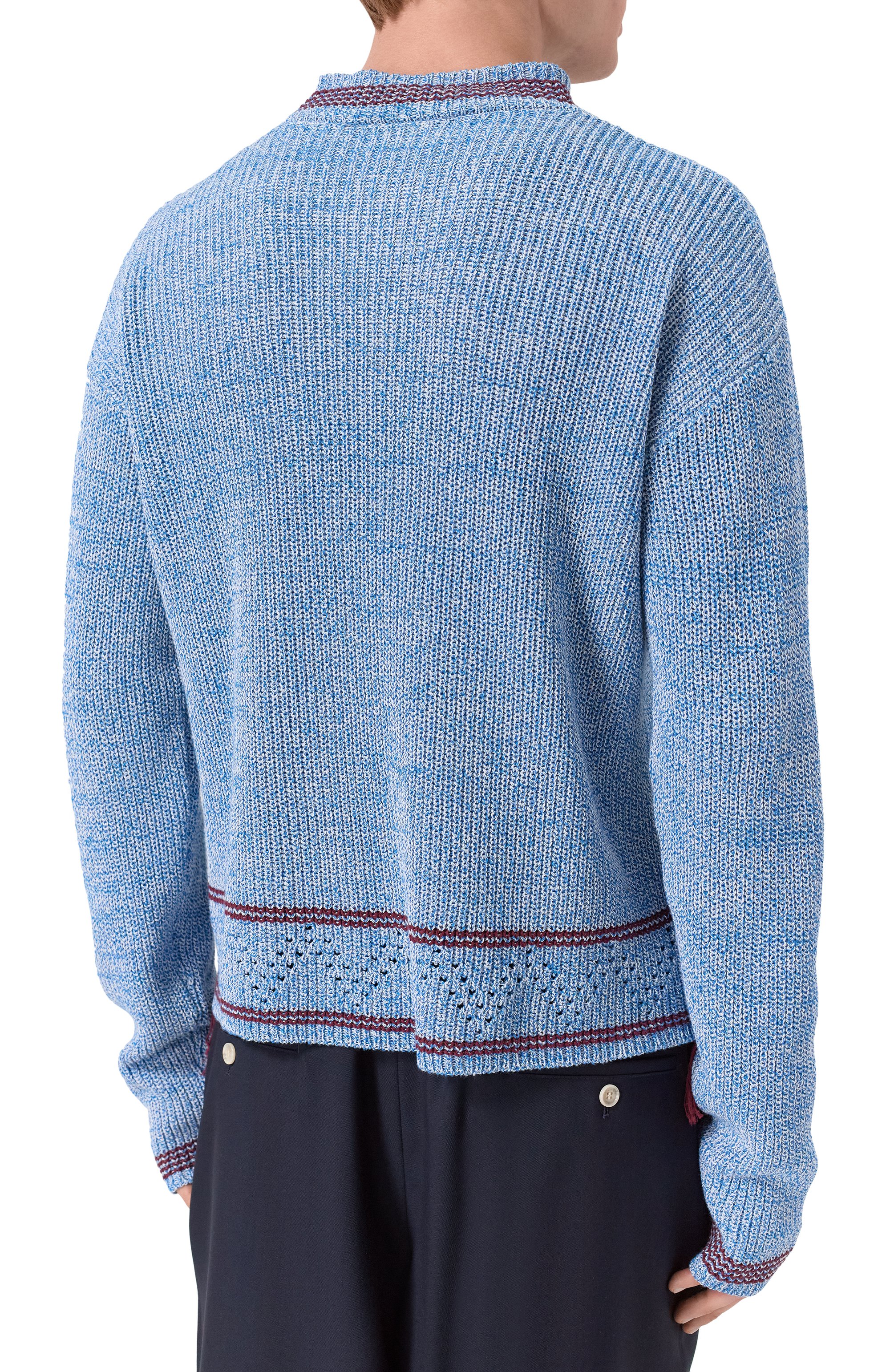 Хлопковый свитер MARNI голубого цвета по цене 110000 руб., арт. GCMG0483Q0/UFC601, фото 4 Хлопковый свитер MARNI, арт. GCMG0483Q0/UFC601, фото 4