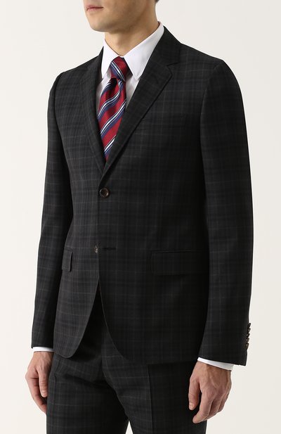 Шерстяной костюм в клетку с пиджаком на двух пуговицах GUCCI, арт. 473218/Z6874, фото 2