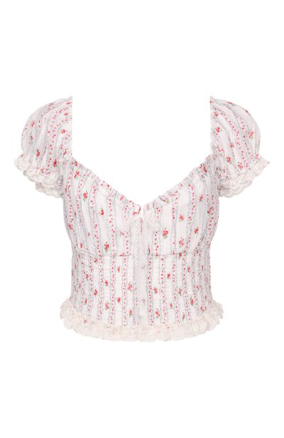Женский хлопковый топ LOVE SHACK FANCY, арт. T1551/3545