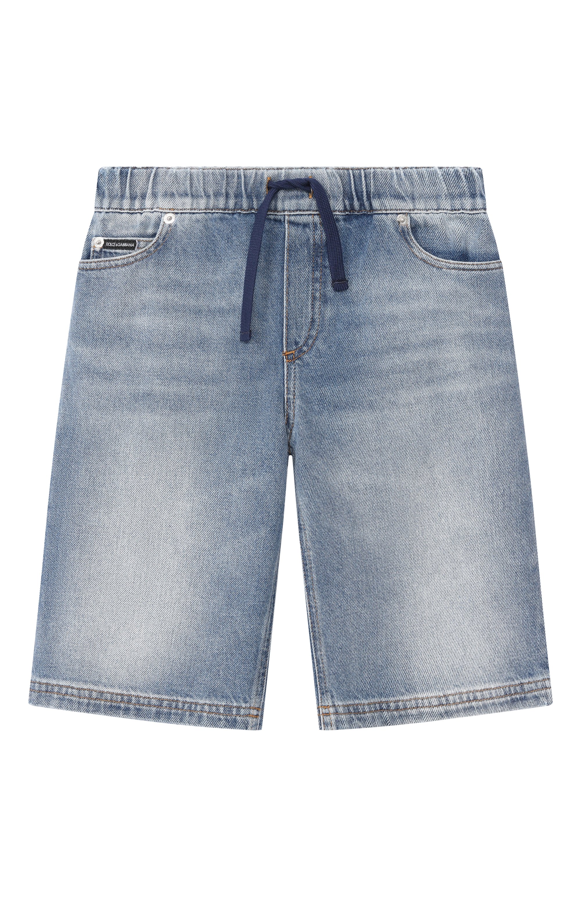 Джинсовые шорты DOLCE & GABBANA голубого цвета по цене 42950 руб., арт. L43Q69/LDD83_001, фото 1 Джинсовые шорты DOLCE & GABBANA, арт. L43Q69/LDD83_001, фото 1