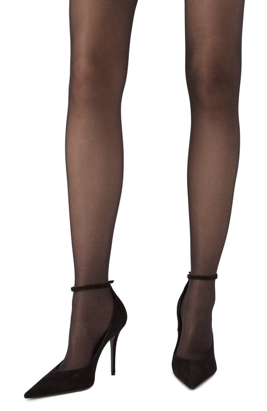 Замшевые туфли Anok 105 Amina Muaddi AN0K PUMP 105 Чёрный  AN0K PUMP 105 Фото 3