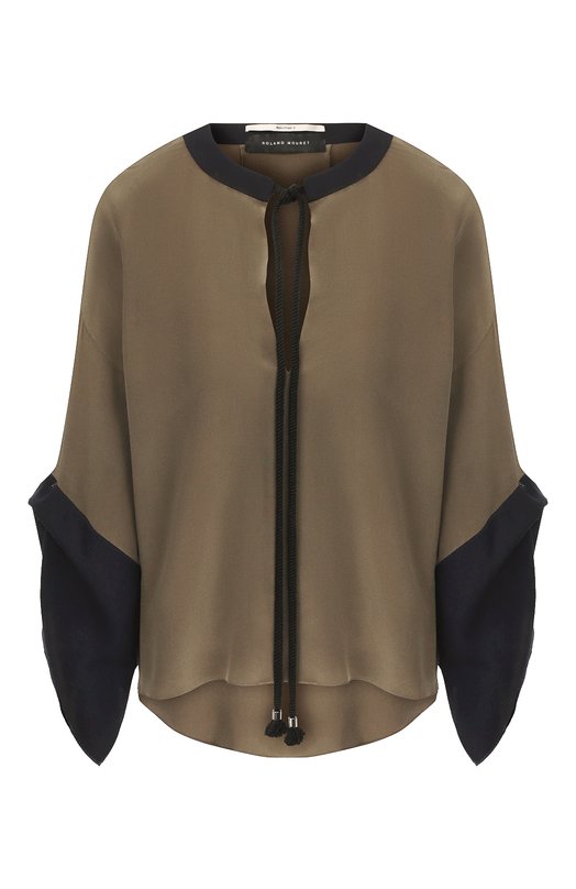 

Шелковая блузка Roland Mouret, Хаки