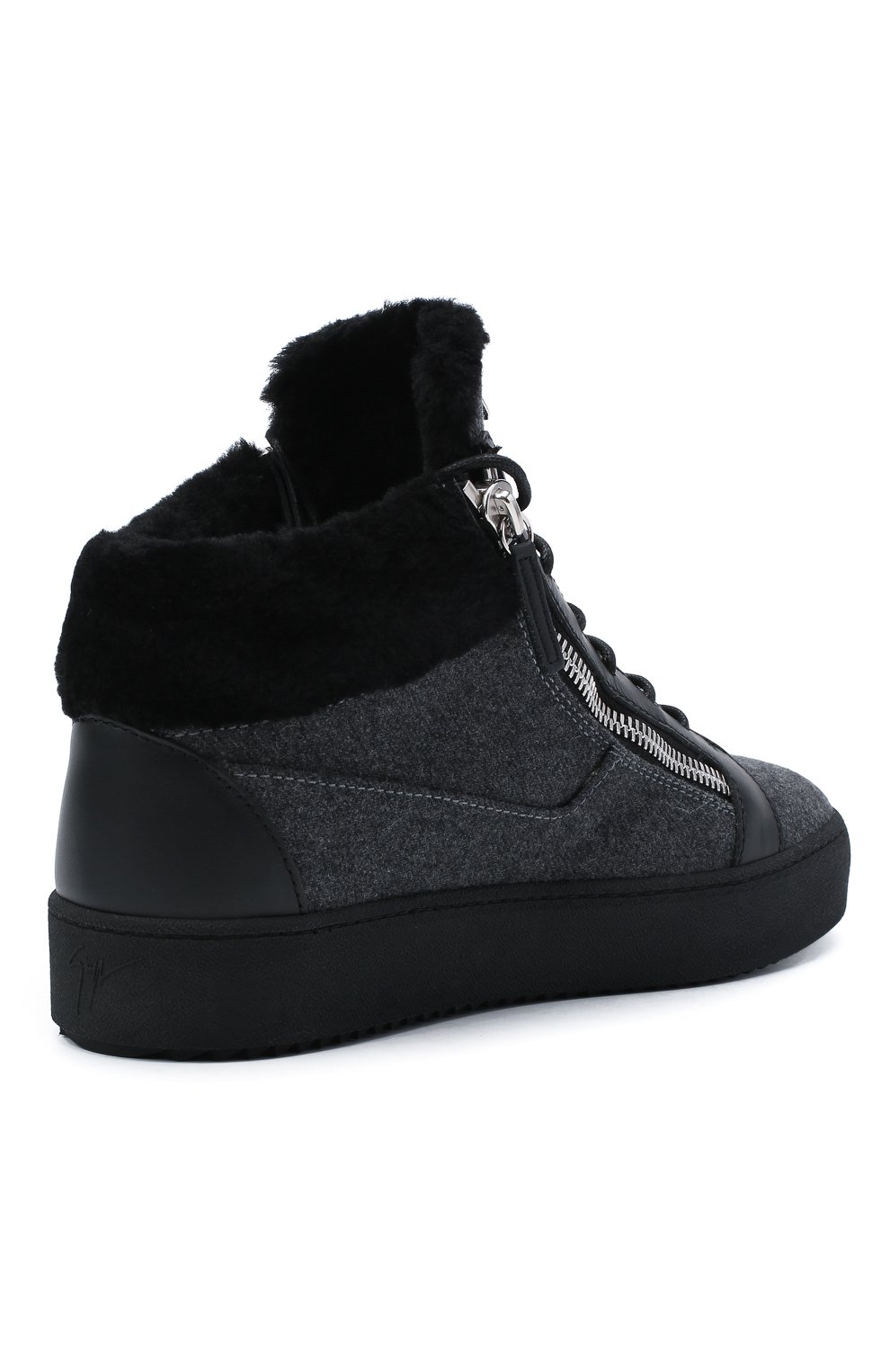 Текстильные кеды GIUSEPPE ZANOTTI DESIGN серого цвета по цене 73200 руб., арт. RU00003/001, фото 4 Текстильные кеды GIUSEPPE ZANOTTI DESIGN, арт. RU00003/001, фото 4