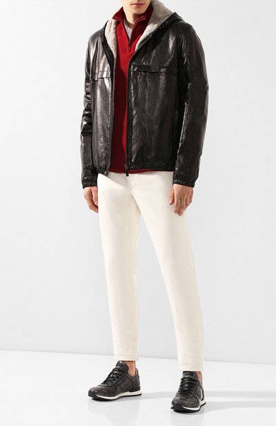 Кожаный бомбер с внутренней отделкой из норки BERLUTI, арт. R15LBL43-001, фото 2