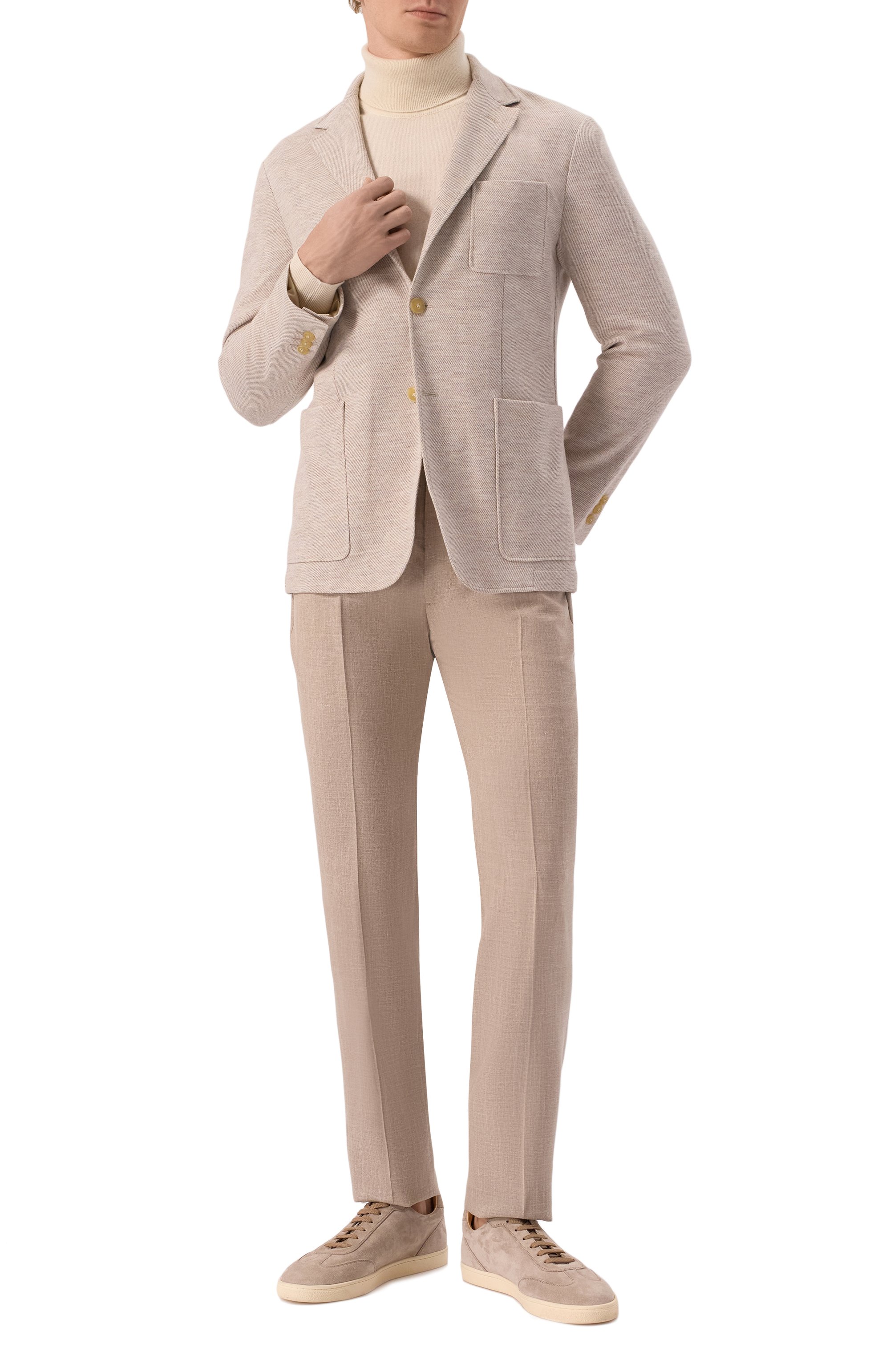 Брюки из шерсти и шелка BERWICH бежевого цвета по цене 49300 руб., арт. VULCAN023/LP184U, фото 2 Брюки из шерсти и шелка BERWICH, арт. VULCAN023/LP184U, фото 2