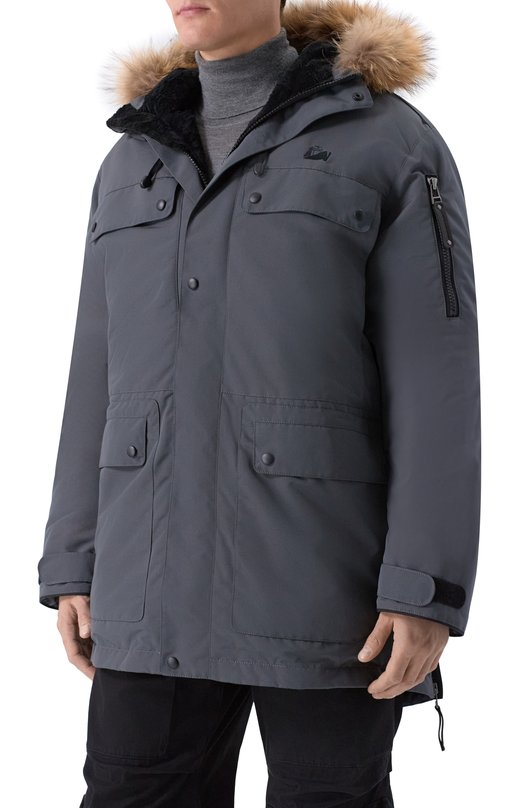 Пуховая парка Polus с отделкой из енота Arctic Explorer POLUS_GREY Серый  POLUS_GREY Фото 3