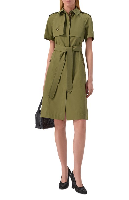 Хлопковое платье Burberry 8117709 Хаки  8117709 Фото 2