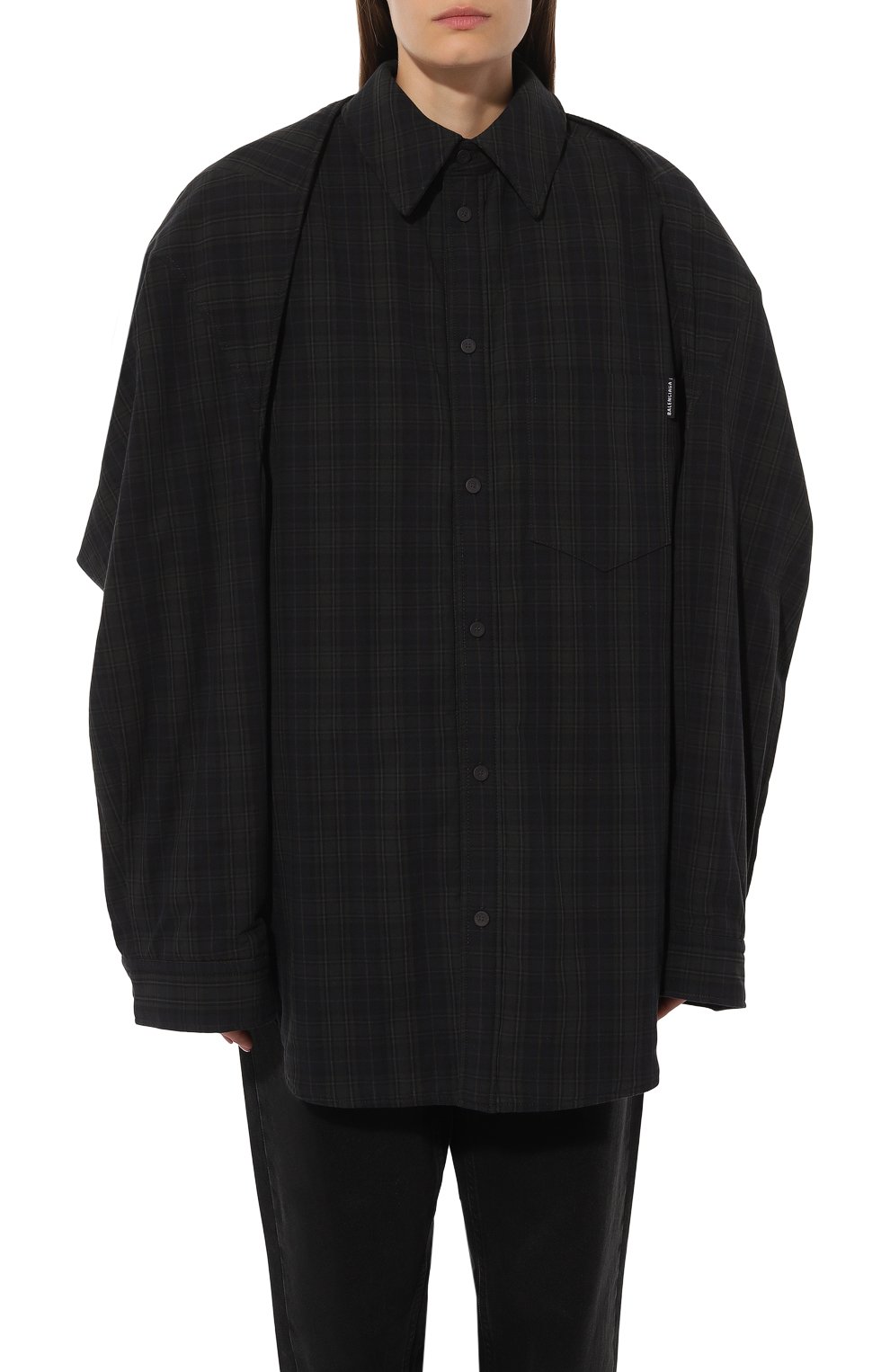 Хлопковая рубашка BALENCIAGA черного цвета по цене 243500 руб., арт. 751728/T0M17, фото 3 Хлопковая рубашка BALENCIAGA, арт. 751728/T0M17, фото 3