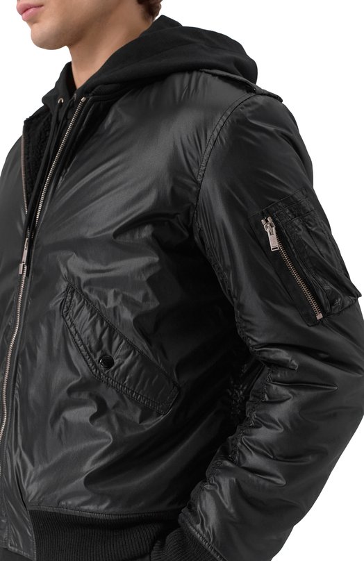 Утепленный бомбер Saint Laurent 780904/Y989L Чёрный  780904/Y989L Фото 5