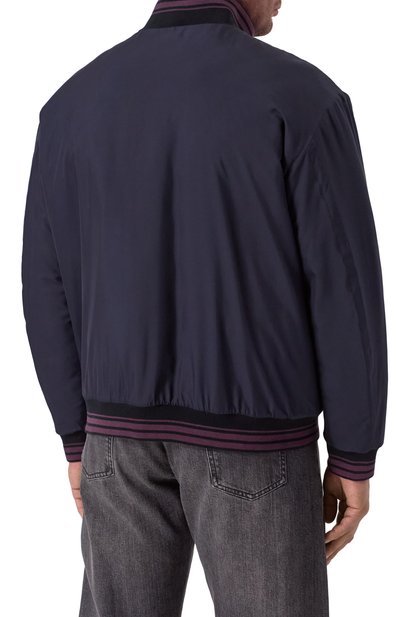 Двусторонний шелковый бомбер ZILLI темно-синего цвета по цене 483500 руб., арт. B0MR02M060077001A/62, фото 4 Двусторонний шелковый бомбер ZILLI, арт. B0MR02M060077001A/62, фото 4