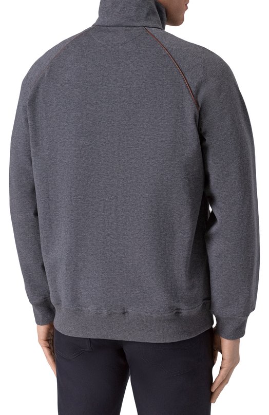 Хлопковая толстовка Brunello Cucinelli MW8639087G Серый  MW8639087G Фото 4