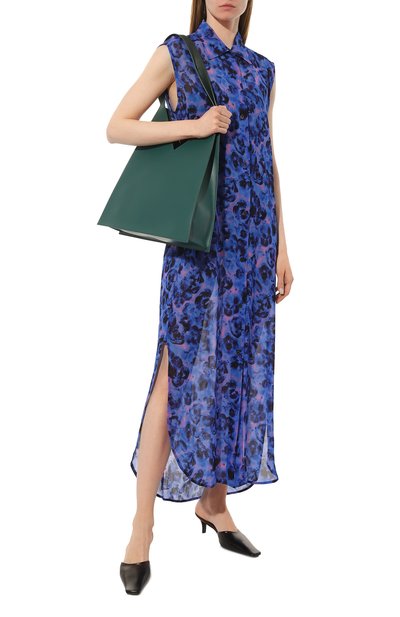 Платье из вискозы DRIES VAN NOTEN синего цвета по цене 79950 руб., арт. 231-011036-6268, фото 2 Платье из вискозы DRIES VAN NOTEN, арт. 231-011036-6268, фото 2