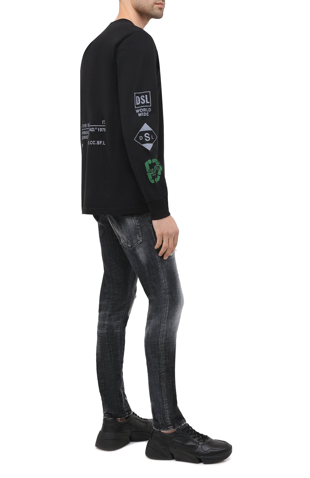 Хлопковый лонгслив DIESEL, арт. A00807/0GRAM, фото 2