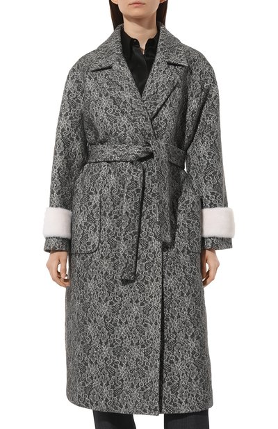Шерстяное пальто SEVEN LAB серого цвета по цене 38850 руб., арт. CABM lace grey, фото 3 Шерстяное пальто SEVEN LAB, арт. CABM lace grey, фото 3