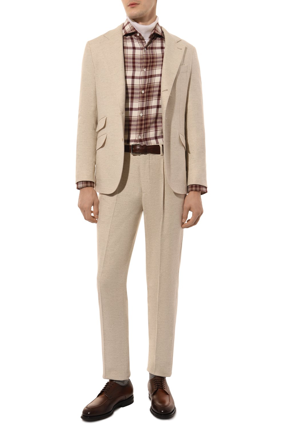 Шерстяной костюм BRUNELLO CUCINELLI светло-бежевого цвета по цене 721000 руб., арт. MY451LDWH, фото 1 Шерстяной костюм BRUNELLO CUCINELLI, арт. MY451LDWH, фото 1