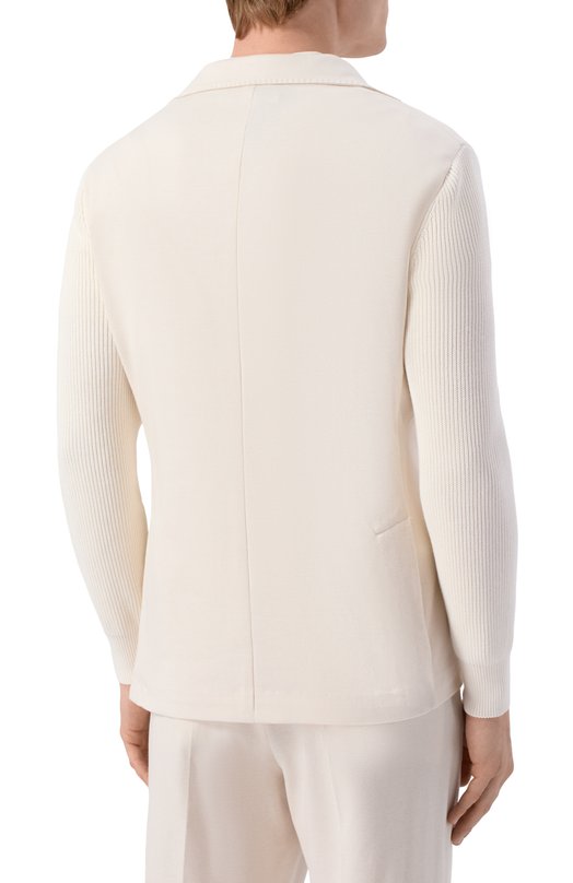 Хлопковый пиджак Gran Sasso 23133/76016 Кремовый  23133/76016 Фото 4