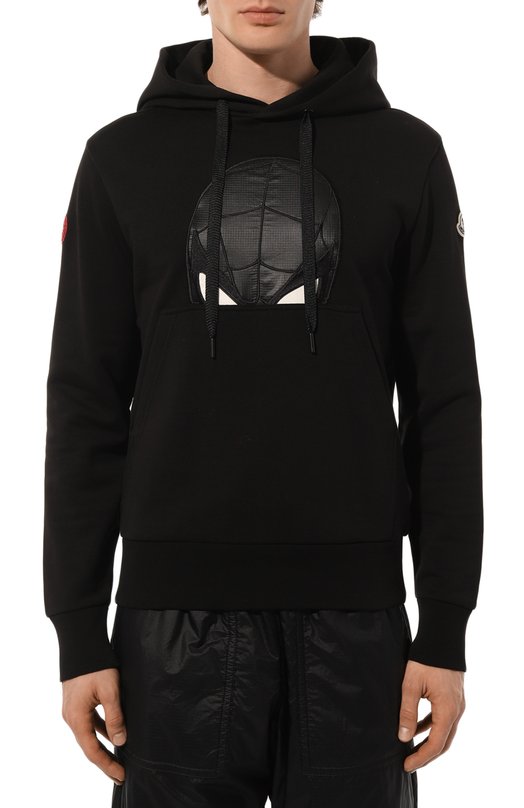 Хлопковое худи Moncler x MARVEL Spider-Man Moncler 8G000-05-809KR Чёрный  8G000-05-809KR Фото 3